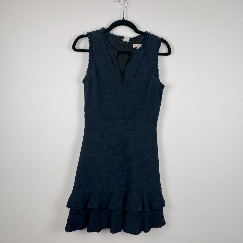 Rebecca Taylor Ruffle Hem Tweed Dress Size 4 - Picture 5 of 8